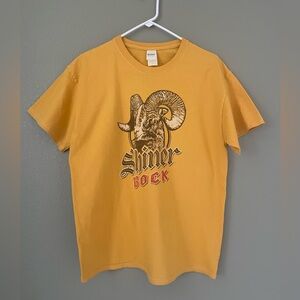 Shiner Bock Beer Orange Crewneck Shirt Size L